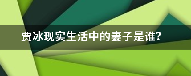 贾冰现实生活中的妻子是谁？